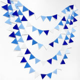Blue Party Decorations Felt Hanging Triangle Mini Bunting Pennant Banner Flag for Birthday Wedding Shower Bridal Shower Engagement Under The Sea Nautical Ahoy Achor Party Decor Supplies