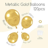Gold Balloon Arch Kit: 120 Metallic Chrome Balloons for Party Decor