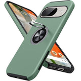 For Google Pixel 9 Case/Pixel 9 Pro Case, Slim Fit Grade Shockproof Case For Google 9 With Ring Holder Stand Kickstand Protective Phone Case For Google Pixel 9/9 Pro, Alpine Green