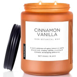 Cinnamon Vanilla Fall Scented Candles For Home, Natural Soy Wax 19.4Oz 110 Hours Large Long Lasting Strong Scented Classic Christmas Holiday 2 Wicks Candle Gift Home Decor