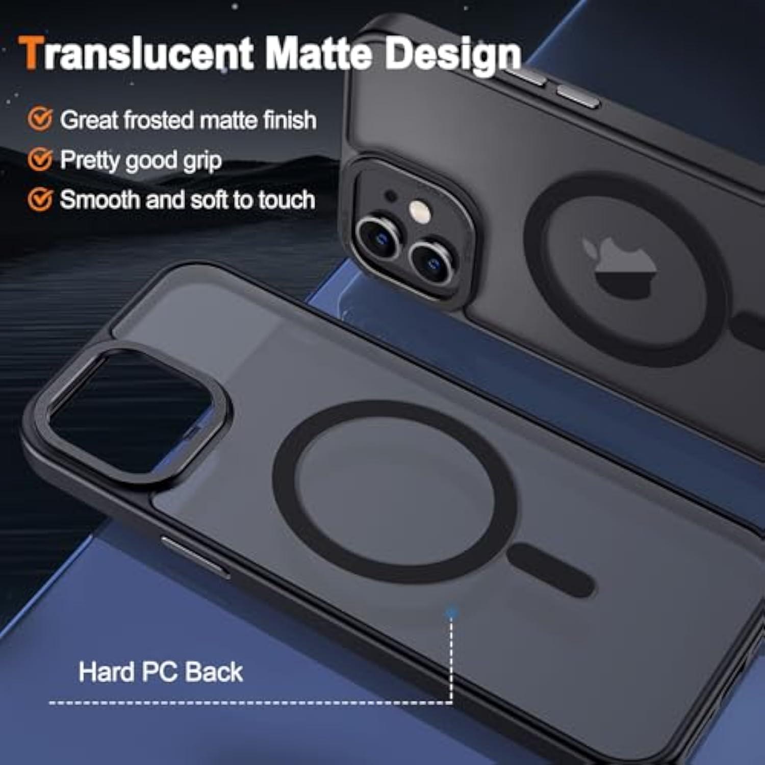 Case For Iphone 11 Case Magnetic Translucent Matte Phone Cases 6.1" [Compatible With Magsafe] Thin Slim Fit Shockproof Bumper Hard Protective Cover For Women Men Girls, Frosted Black