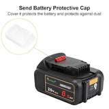 2-Pack 20V 6Ah Replacement Batteries for Dewalt Cordless Tools