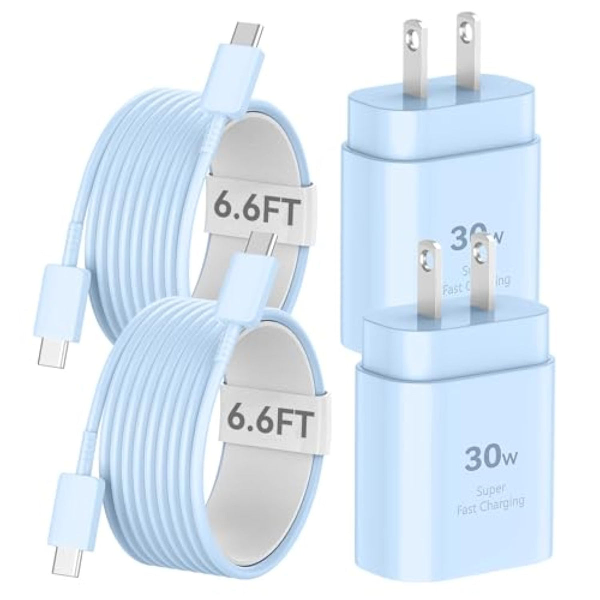 Phone 17 16 15 Charger Fast Charging, 30W Usb C Charger Block With 6.6Ft Long C Chargers Cord Cable For Phone 17 16 15 Pro Max/16 15 Pro/16 15 Plus/16/15, Ipad-Blue