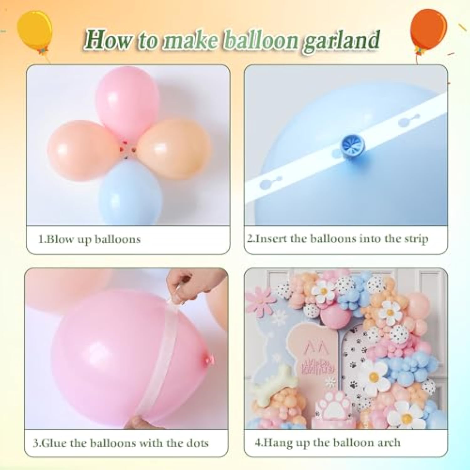 Puppy Balloon Garland Kit: Dog Paw, Daisy & Bone - Baby Shower Decor