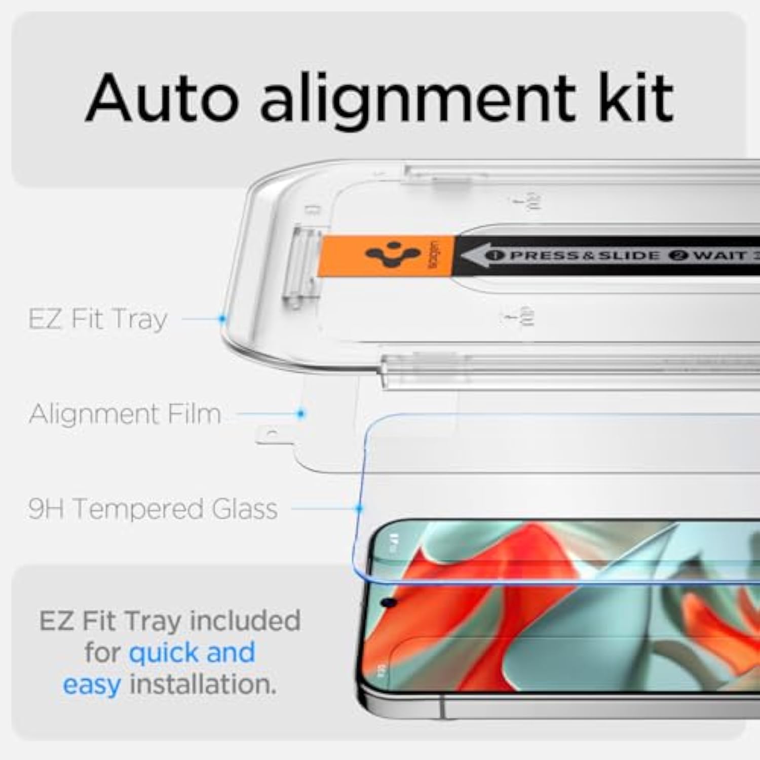 Spigen Tempered Glass Screen Protector [GlasTR EZ FIT] designed for Pixel 9 Pro XL [Case Friendly] - 2 Pack