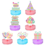 9 Pieces Birthday Honeycomb Centerpiece Table Decorations Pastel