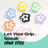 Cute Transparent Daisy Flower Phone Grip Stand Holder for MagSafe (White)