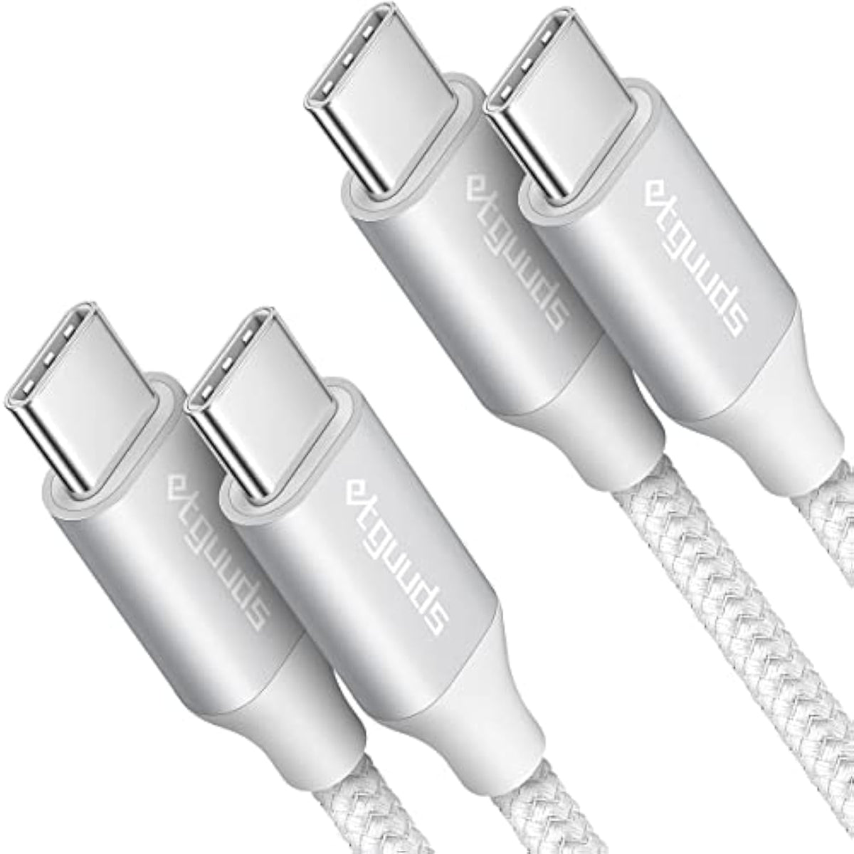 White Usb C To Usb C Cable [3Ft, 2-Pack], 60W Fast Charging Type C To Type C C