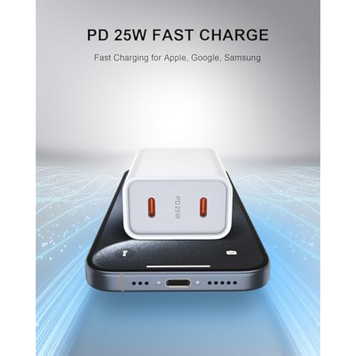25W Iphone 16 Pro Charger Block Usb C Fast Charging Usbc Wall Charger Dual Type C Multi Ports Usb Plug Outlet For Apple Iphone Samsung Pixel 9 Pro Max Xl Box Power Cube Adapter Brick 2 Double Usbc