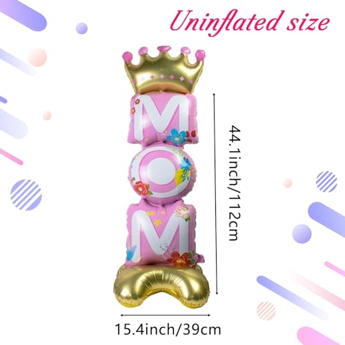 Mother's Day Standing Balloon 1Pcs 44.1x15.4Inch | Eye-Catching Decor for Mom’s Birthday & Mother’s Day Party