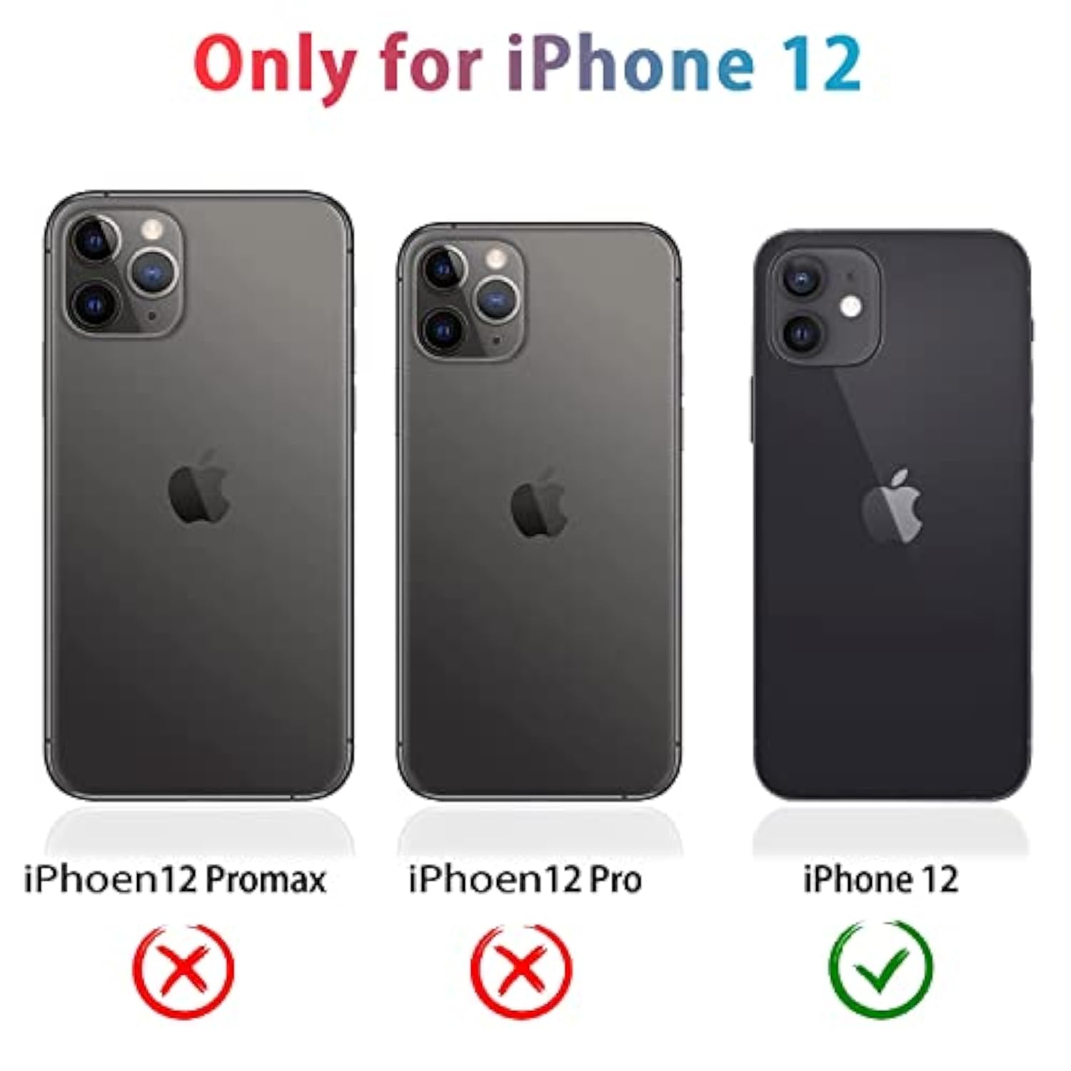 For Iphone 12 Case [Shockproof] [Dropproof] [Tempered Glass Screen Protector],Heavy Duty Protection Phone Case Cover For Iphone 12 (12-Black-3In1)