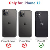 For Iphone 12 Case [Shockproof] [Dropproof] [Tempered Glass Screen Protector],Heavy Duty Protection Phone Case Cover For Iphone 12 (12-Black-3In1)
