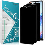 [3 Pack Privacy Screen Protector For T-Mobile Revvl 7 5G, Anti Spy Tempered Glass, Private Protection, 9H Hardness, Anti-Scratch, Black