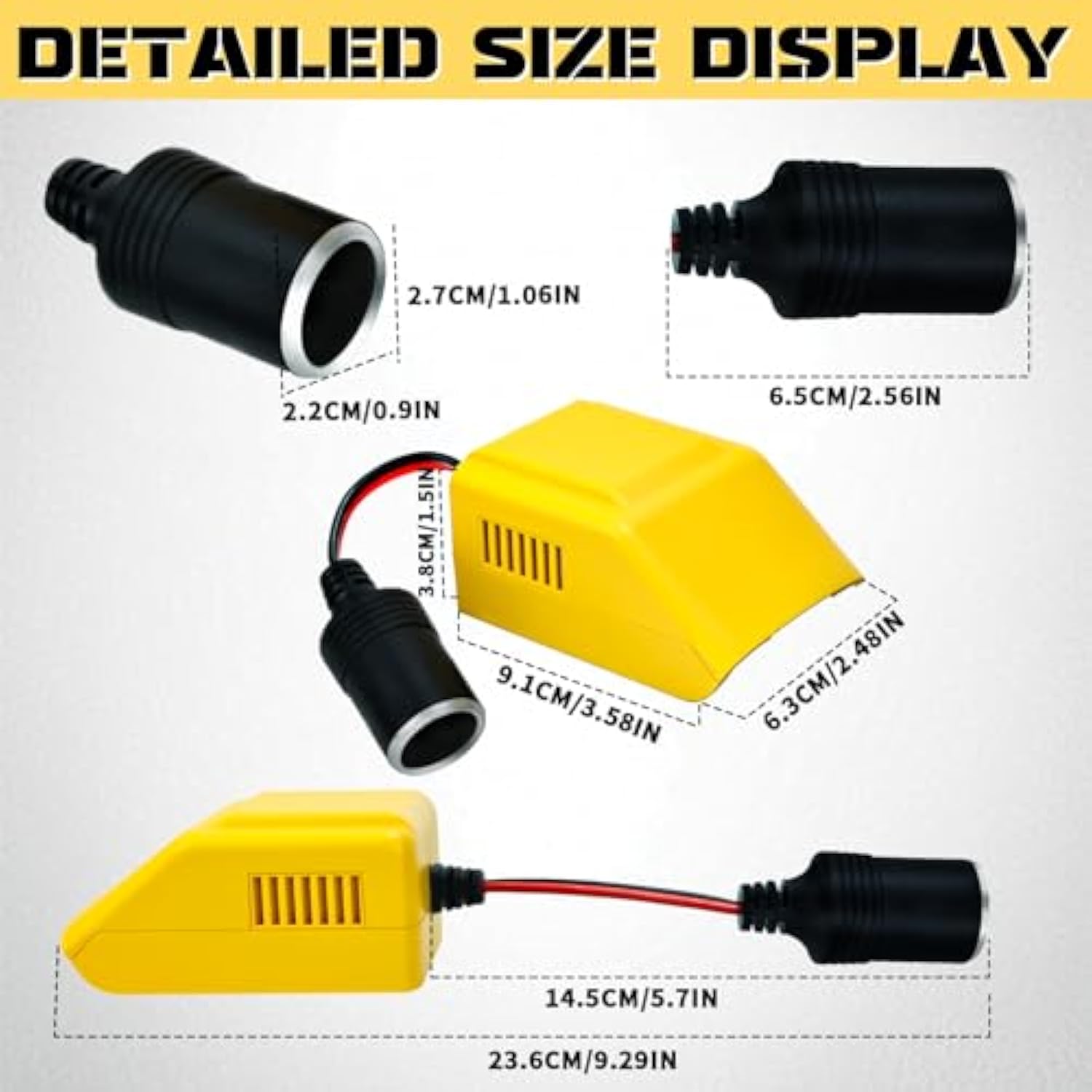 Adapter For Dewalt 20V To 12V,Battery Adapter For Dewalt 20V, 20V To 12V Step Down Converter With Cigarette Lighter Connector,Buck Adapter For Car Power Tools, Car Refrigerator