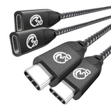 Usb C Extension Cable 2Ft 2-Pack, Usb-C 3.2 Gen2 10Gbps Male To Female 4K Vide