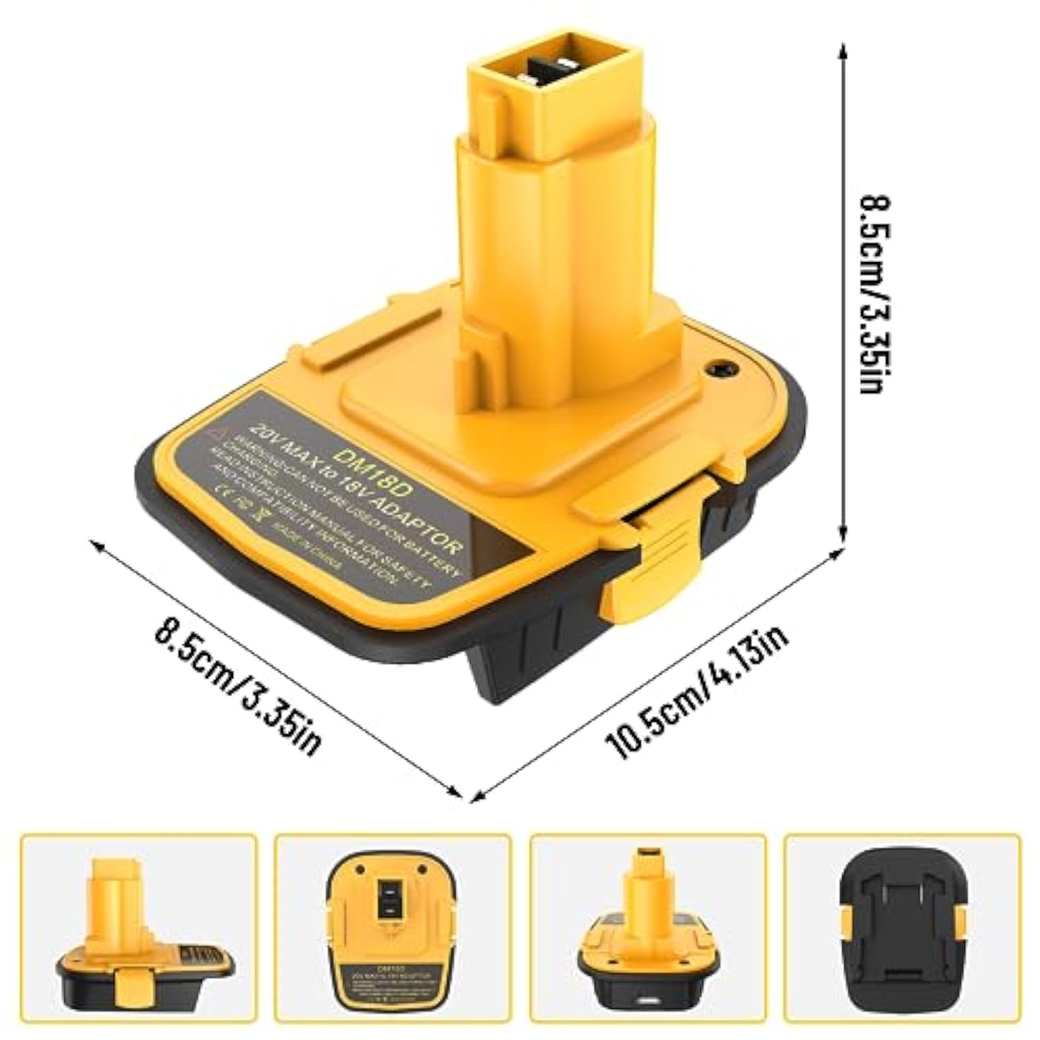 1 Pack Dm18D Battery Adapter Converter With Usb Port For Dewalt 18V Tools, Converts Dewalt 20V Li-Ion Or Milwaukee M18 18V Li-Ion Battery To Dewalt 18V Battery Adapter