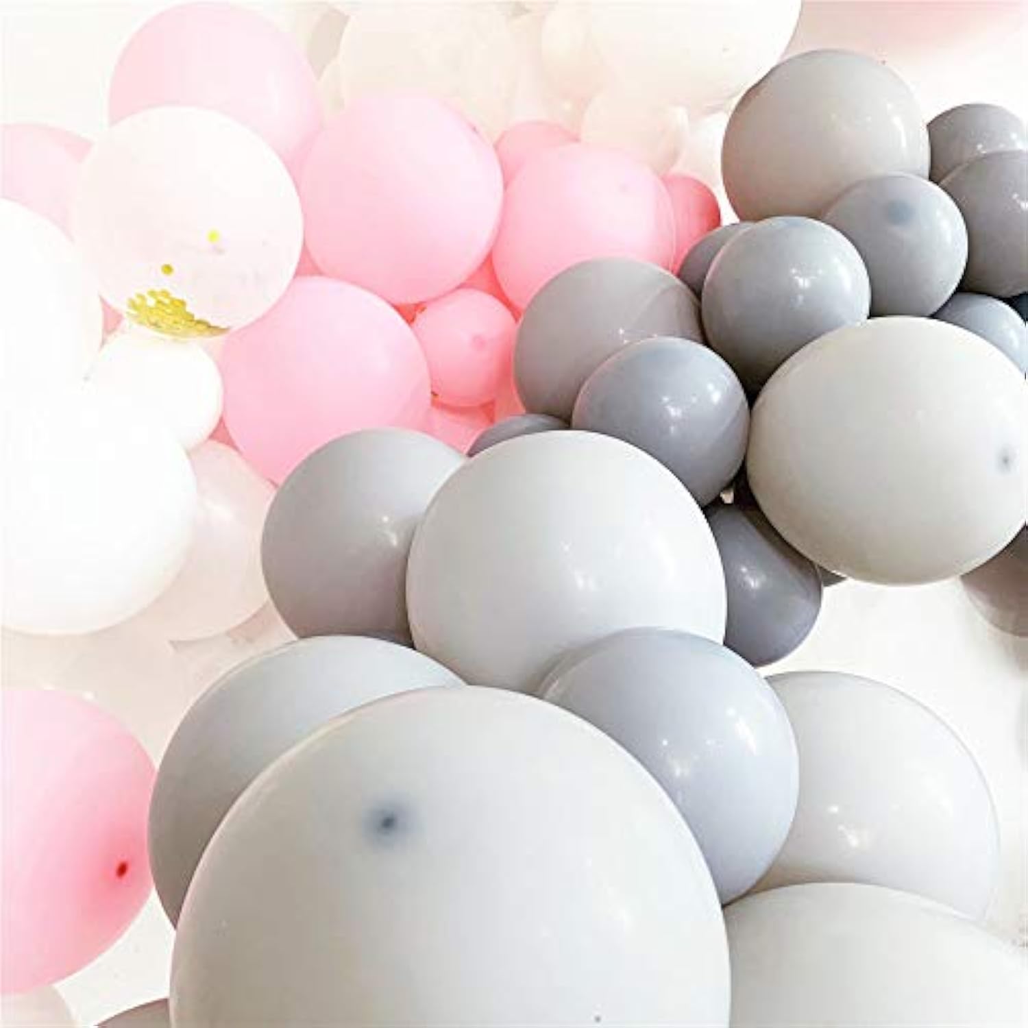 73Pcs Matte Gray Balloons Garland Arch Kit For Birthday Bridal Baby Gi