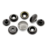 50 Sets Gun Metal Black Snap Fasteners Ring-Socket Press Studs For Jac