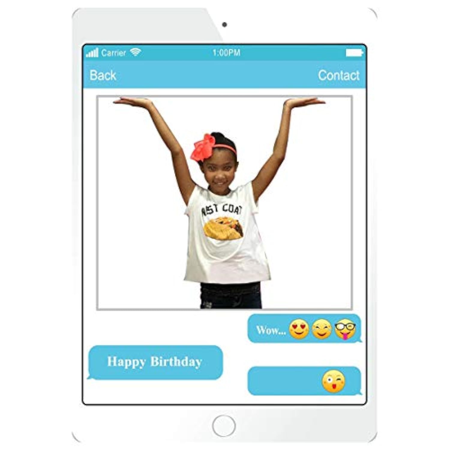 Photo Booth Props Frame, Phone Happy Birthday Party Photo Booth Selfie Picture Frame (Blue)