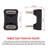 xiwai Opposite U Shape Back Angled 480Mbps USB-C Type C Male to Male Coupler E