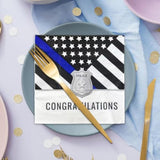 50 Pcs Police Themed Paper Napkins,Police Officer Party Supplies