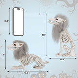 Set of 2 Halloween Skeleton Animals Wolf Skeletons Decor