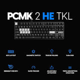 Pulsar Pcmk 2 He Tkl Hall Effect Magnetic Gaming Keyboard, Rapid Trigger, Adjustable Actuation Magnetic Switch, 8K Polling, Ultra-Low Latency, Rgb Lighting, Hot-Swap, Double Shot Pbt Keycaps (Black)