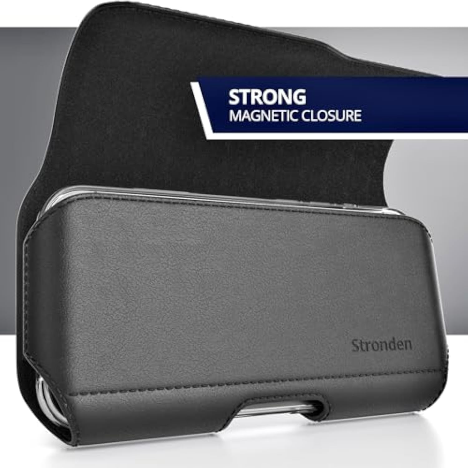 Holster For Samsung Galaxy S25, S24, S23, S22, S21, S20, S10, S9, S8 (Not Plus) Holster Case - Belt Case With Clip, Leather Pouch (Fits Phone W/Otterbox Symmetry/Aneu)