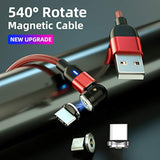 540 Rotation Magnetic Charging Cable (7-Pack, 1.6Ft/3.3Ft/3.3Ft/6.6Ft/6.6Ft/10Ft/10Ft) - 3 In 1 Magnetic Phone Charger Compatible With Micro Usb, Type C Etc
