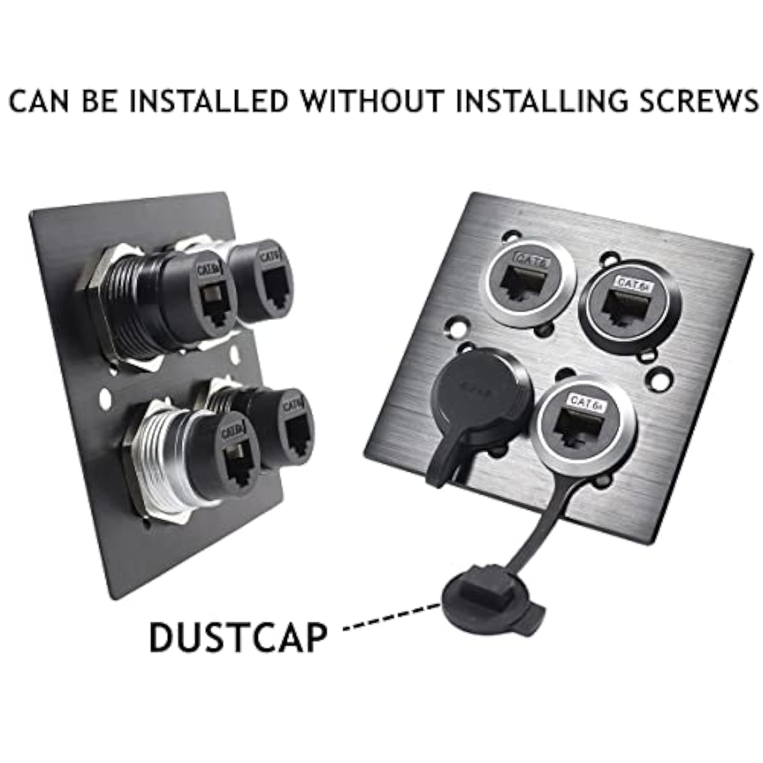 2Pack Rj45 Panel Mount Coupler, Ethernet Lan Pass Through Connector, Cat6 Fema