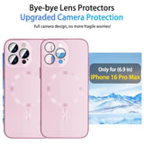 Magnetic For Iphone 16 Pro Max Case With Privacy Screen Protector & Camera Protection, Metal Glossy Luxury Color Phone Case For Iphone 16 Pro Max Girl Women, No Fading-Titanium Pink