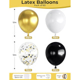 60pcs Black Gold Confetti Balloons 12inch New Year 2026 Party Decor