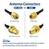 Wifi Antenna Extension Cable 50 Feet Rp-Sma Male To Rp-Sma Female Bulkhead Mount Double Shielded Low Loss -100 Cable For Wifi Wireless Router Hotspot Security Ip Camera