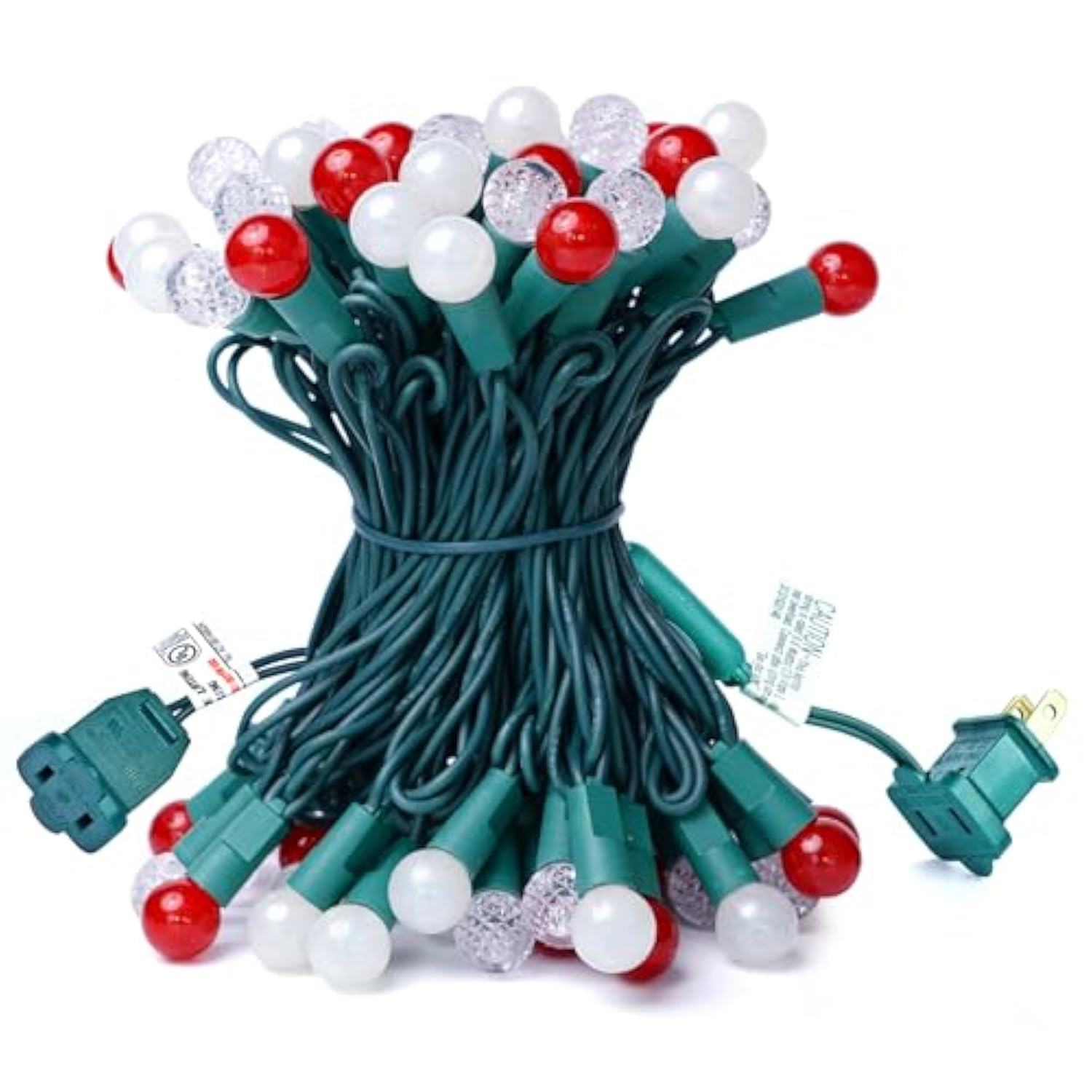 Christmas Lights Outdoor 24Ft 70 Led G15 Multi Color Globe Christmas String Lights With Green Wire For Indoor Patio Xmas