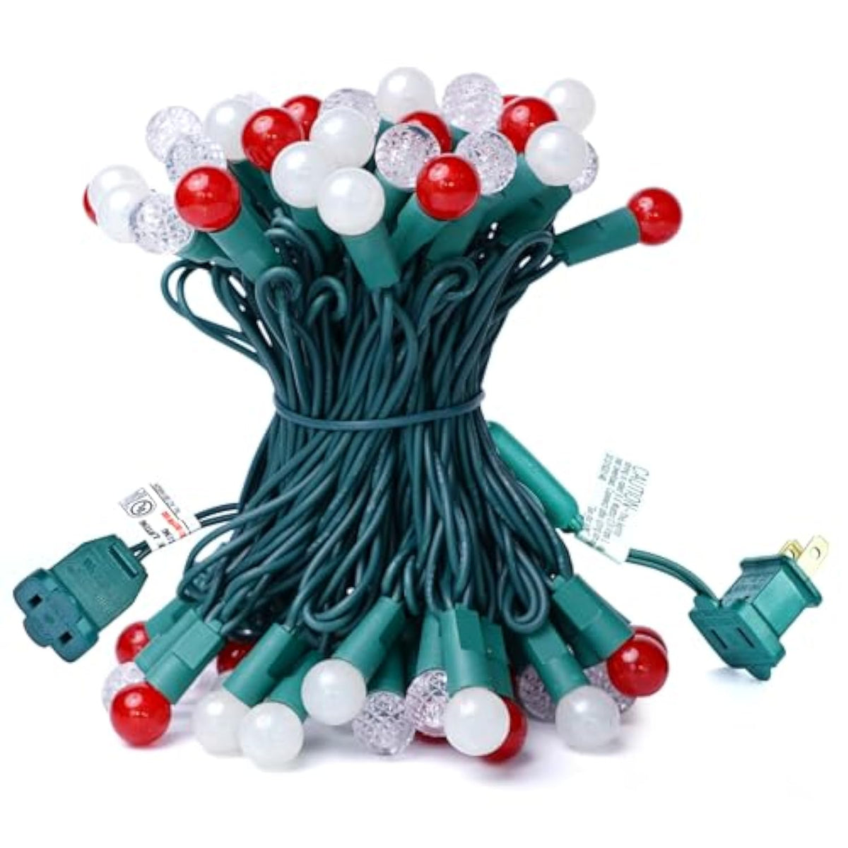 Christmas Lights Outdoor 24Ft 70 Led G15 Multi Color Globe Christmas String Lights With Green Wire For Indoor Patio Xmas