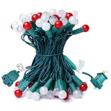 Christmas Lights Outdoor 24Ft 70 Led G15 Multi Color Globe Christmas String Lights With Green Wire For Indoor Patio Xmas