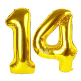 Gold Number 14 Balloon 40 Inch, 14 Number Balloons, 14Th Gold Birthday Decorations, 14 Year Old Girls Boys Golden Party Supplies