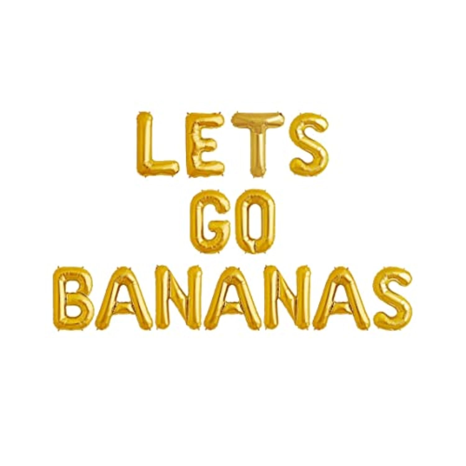 16" Lets Go Bananas Letter Banner Balloons For Tutti Frutti Balloon, Fruit Birthday Party, Twotti Frutti Birthday Decorations, Tutti Fruity Birthday,Gold