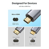 Micro Hdmi To Hdmi Adapter, Micro Hdmi Male To Hdmi Female Adapter Cable, 4K@6