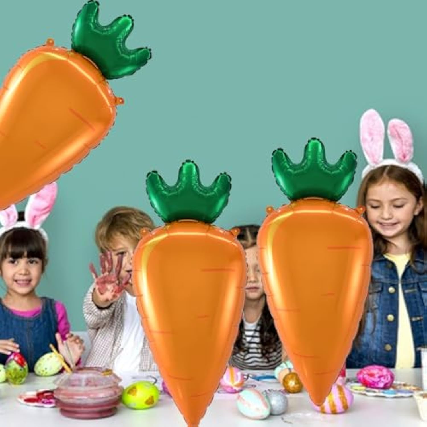 3-Pc Carrot Foil Balloon Set Easter & Veggie Theme Party Decor