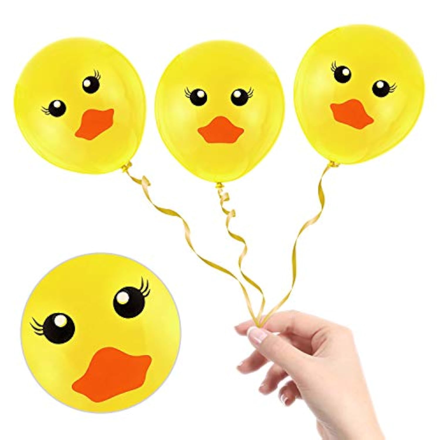 60 Pcs Yellow Duck Balloons Cartoon Printed 12 Inch for Parties & Decorations
