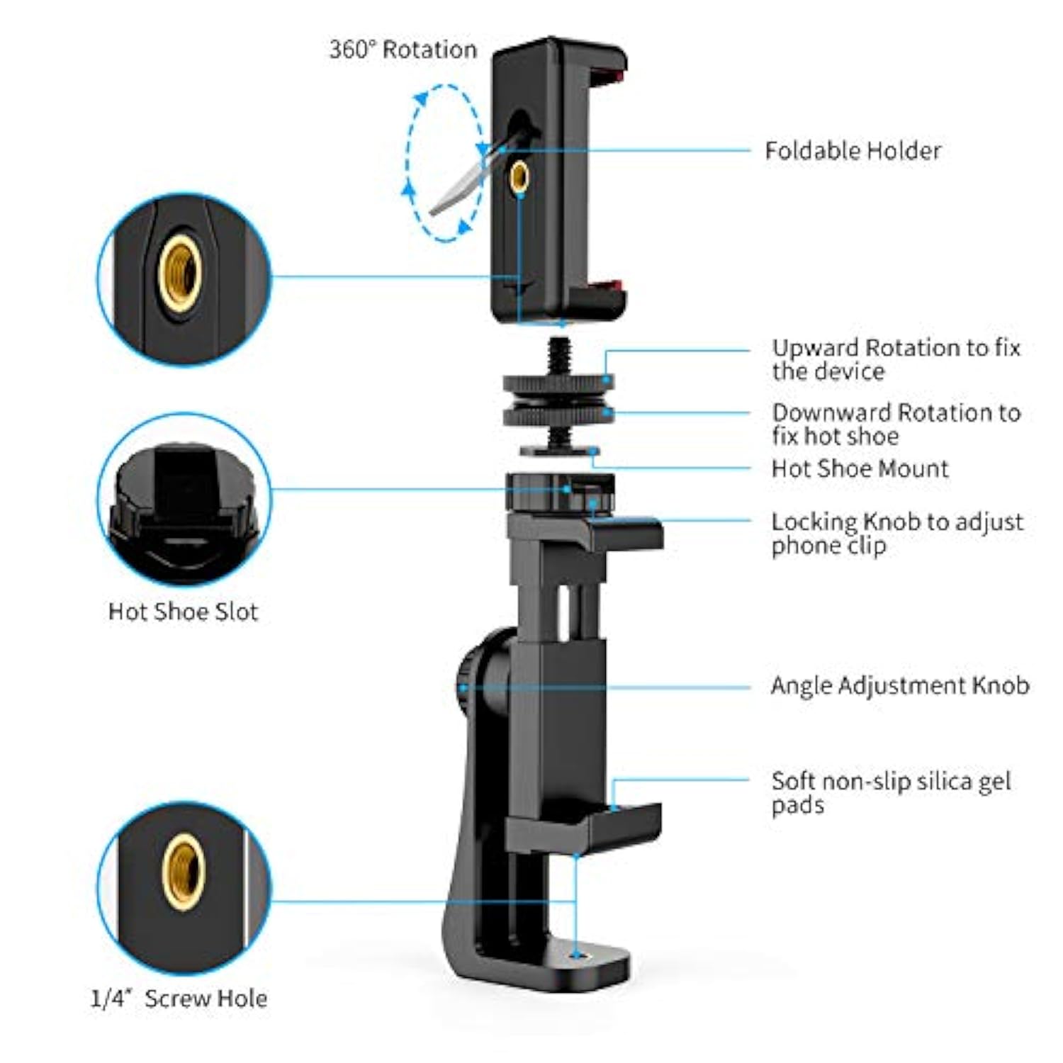 Universal Dual Cell Phone Tripod Mount Adapter