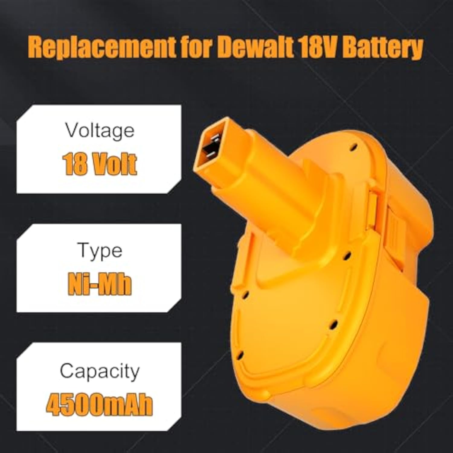 2Pack 4500Mah Replacement For Dewalt 18V Battery Compatible With Dewalt 18 Volt Xpr Battery Nimh Dc9098 Dc9096 Dc9099 Dc970 Dw9095 Dw9096 Dw9098 Dw9099 De9039 De9095 Cordless Tools