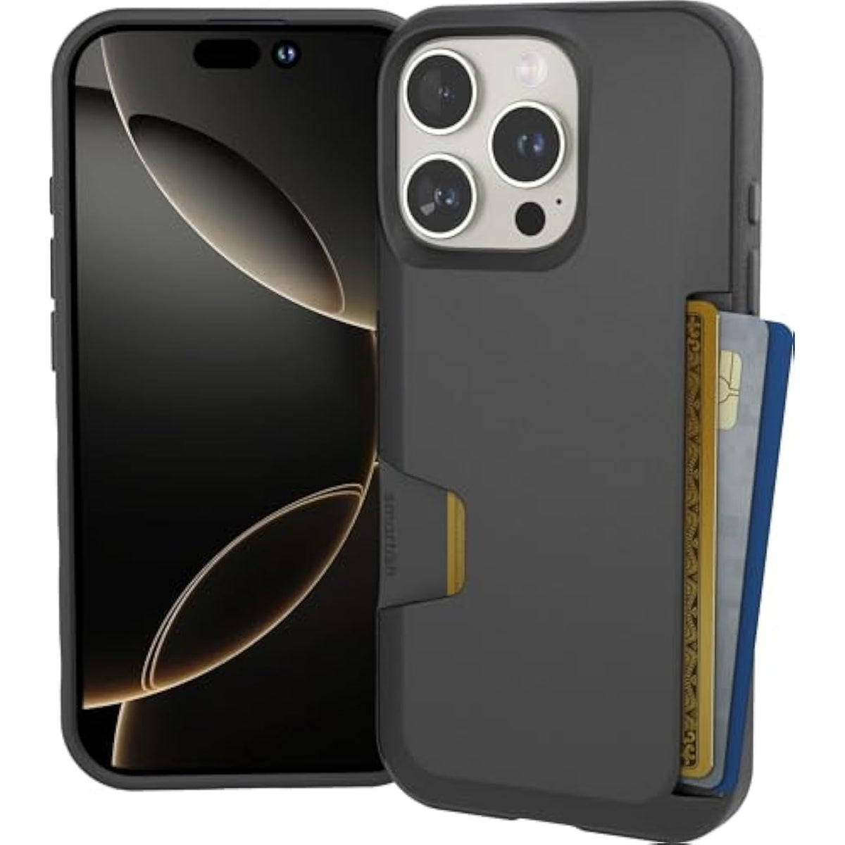 Iphone 16 Pro Wallet Case - Wallet Slayer Vol. 1 [Slim + Protective] Credit Card Holder - Drop Tested Hidden Flip Card Slot Cover Compatible With Apple Iphone 16 Pro - Black Tie Affair