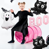 Pink Halloween Balloons: Ghost, Bat & "BOO" Foil Balloon Set