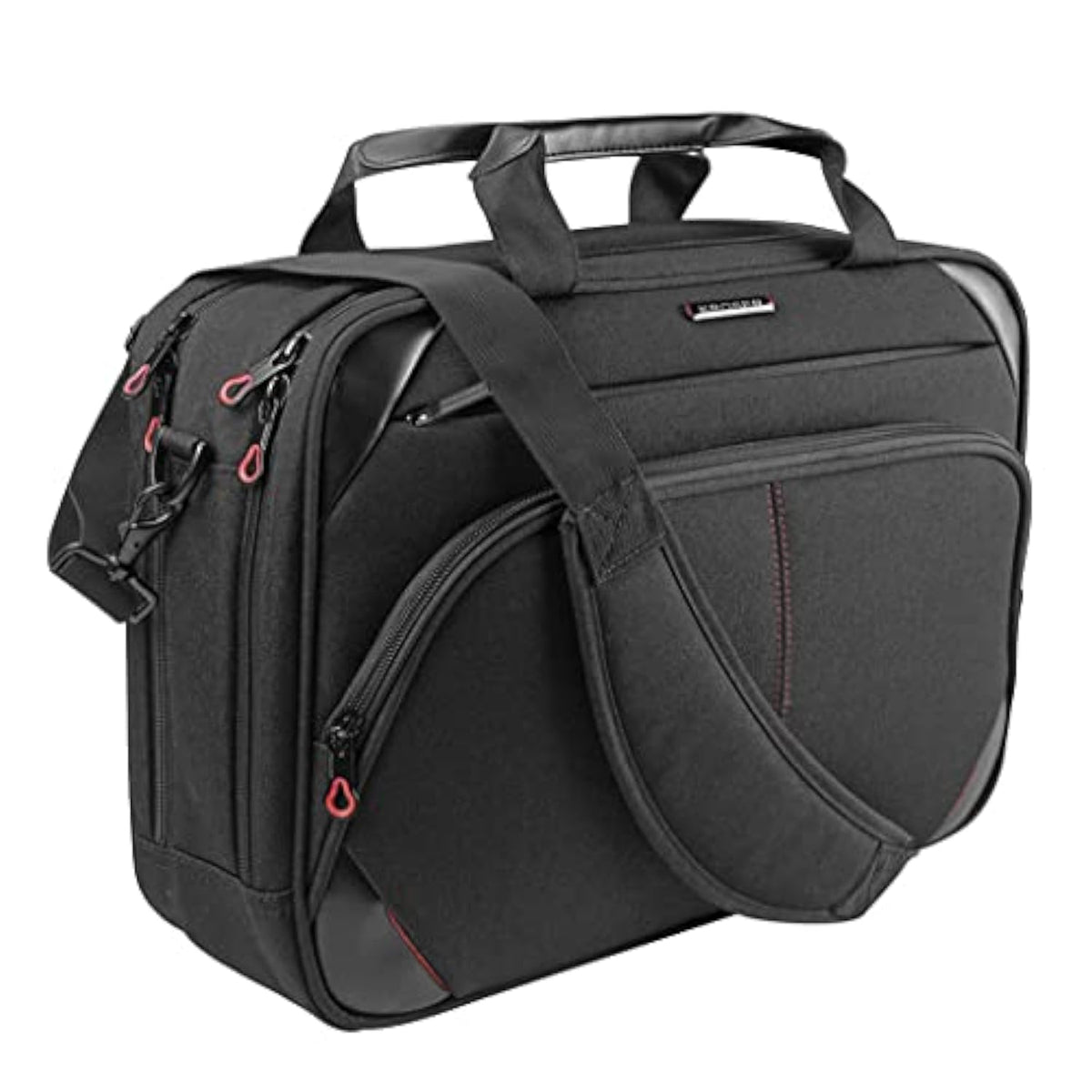 Laptop Bag 15.6 Inch Laptop Briefcase Laptop Messenger Bag Water Repellent Computer Case Laptop Shoulder Bag Durable Tablet Sleeve With Rfid Pockets For Business/College/Women/Menblack/Red