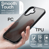 Matte Case For Iphone 17 6.3-Inch, Shockproof Military Grade Drop Protection, Frosted Translucent Back Minimalist Phone Cover, Anti-Fingerprint (Black)