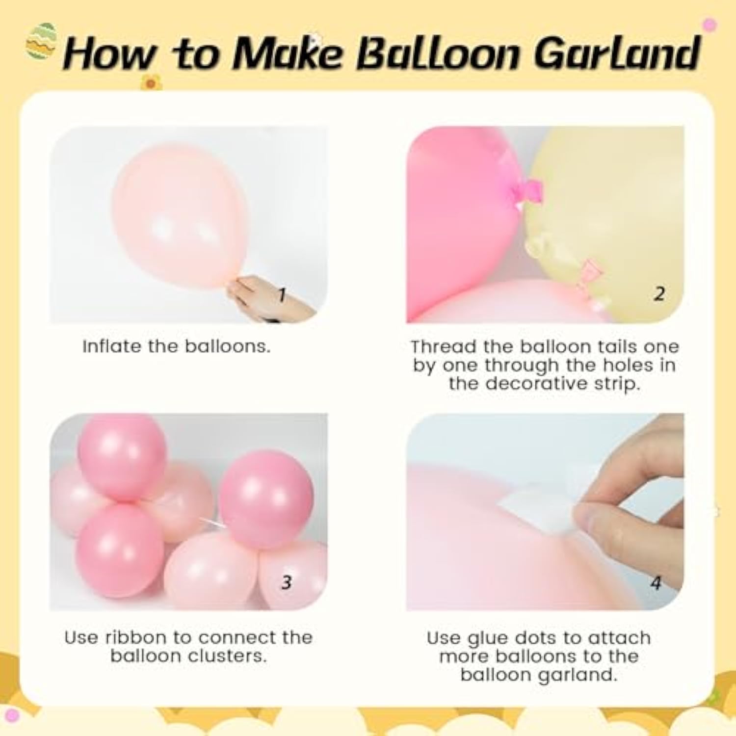 146Pcs Pink And Yellow Balloon Garland Arch Kit, Pastel Pink Light Pink Pastel Yellow Sand White Latex Balloons For Cartoon Bear Themed Birthday Wedding Baby Shower Party Decorations