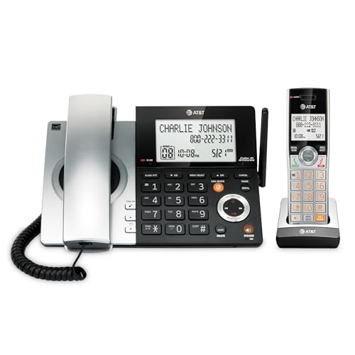 Cl84107 Dect 6.0 Expandable Corded/Cordless Phone With Smart Call Blocker, Black/Silver With 1 Handset