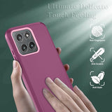 Phone Case For Motorola Moto Edge 5G 2025 Case, Heavy Duty Shockproof & Dropproof 3-Layer Cover Phone Case For Moto Edge 2025 (Wineredpink)